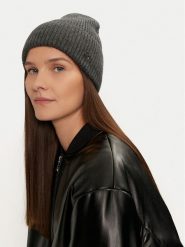 Calvin Klein Czapka Chunky K60K612873 Szary. Szare czapki zimowe damskie CALVIN KLEIN, z materiału. Za 239.99 zł.
