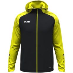 Kurtka z kapturem Jako Sonic. Czarne kurtki treningowe męskie Jako, l, bez wzorów, z materiału, do biegania. Za 338.25 zł.