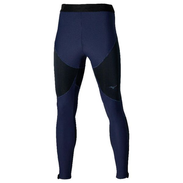 Legginsy Mizuno Tech Thermal Charge. Niebieskie spodnie sportowe męskie Mizuno, z tkaniny. Za 407.05 zł.