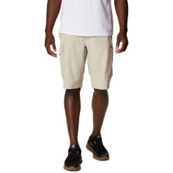 Spodenki turystyczne męskie Columbia Silver Ridge. Brązowe szorty męskie Columbia, bez wzorów, z nylonu, sportowe. W wyprzedaży za 233.10 zł.