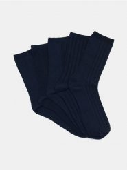 Skarpetki 5 pack - granatowy. Niebieskie skarpetki męskie Sinsay, bez wzorów. Za 19.99 zł.