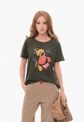 Bawełniana koszulka, Comfort Fit, T-SOUL. Zielone t-shirty damskie Volcano, na lato, m, bez wzorów, z bawełny, bez ramiączek. Za 59.99 zł.