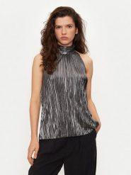 Bruuns Bazaar Bluzka BBW3706 Srebrny Regular Fit. Szare bluzki damskie Bruuns Bazaar, bez wzorów, z syntetyku, bez ramiączek. Za 209.99 zł.