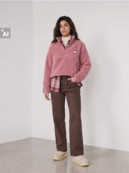 Bluza oversize half zip z kieszeniami na zamek - fioletowy. Fioletowe bluzy bez kaptura damskie Sinsay, l. Za 59.99 zł.