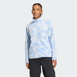 Bluza Terrex Multi Printed Full-Zip Fleece. Niebieskie bluzy bez kaptura damskie Adidas, z materiału. Za 299.00 zł.