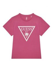 Guess T-Shirt J5GI36 JA914 Różowy Boxy Fit. Czerwone koszulki dziewczęce Guess, z aplikacjami, z bawełny, bez ramiączek. Za 59.99 zł.