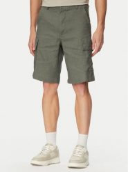 BOSS Szorty materiałowe Sisla 50559366 Szary Relaxed Fit. Szare szorty męskie Boss, ze lnu, bez kołnierzyka. Za 629.99 zł.