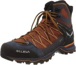 Buty trekkingowe męskie Salewa MS Mtn Trainer Lite Mid Gtx. Brązowe buty trekkingowe męskie Salewa, z materiału, za kostkę, bez zapięcia, trekkingowe. Za 875.50 zł.