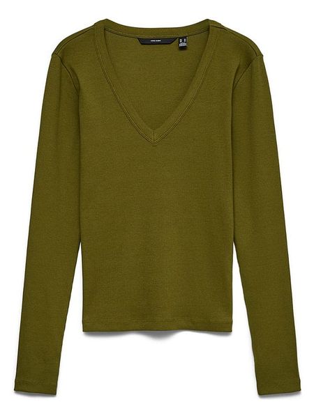 Vero Moda Koszulka w kolorze oliwkowym rozmiar: M. Brązowe bluzki damskie Vero Moda, m, bez wzorów, z bawełny, bez kołnierzyka, bez ramiączek. Za 73.95 zł.