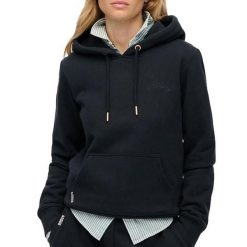Bluza damska z kapturem Superdry Essential Logo Emb Hb. Niebieskie bluzy z kapturem damskie Superdry., m, z bawełny. Za 293.85 zł.
