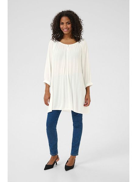 Kaffe Tunika w kolorze białym rozmiar: 44. Białe tuniki damskie Kaffe, bez wzorów, z wiskozy, bez kołnierzyka, bez ramiączek. Za 52.30 zł.