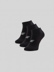 4F Skarpetki krótkie (3-pack) męskie - czarne 43-46. Czarne skarpetki męskie 4f, bez wzorów, z bawełny. Za 49.99 zł.