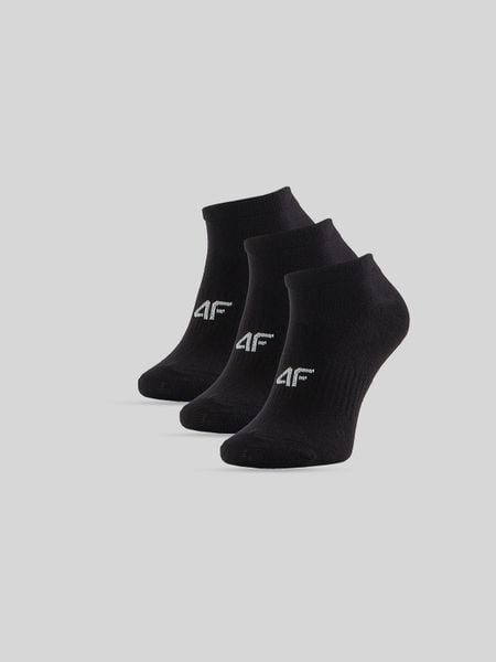 4F Skarpetki krótkie (3-pack) męskie - czarne 43-46. Czarne skarpetki męskie 4f, bez wzorów, z bawełny. Za 49.99 zł.