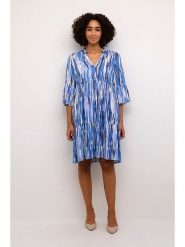 Kaffe Sukienka w kolorze niebiesko-białym rozmiar: 44. Białe sukienki damskie Kaffe, na imprezę, s, bez wzorów, z wiskozy, klasyczne, bez kołnierzyka, bez ramiączek, midi, rozkloszowane. Za 126.99 zł.