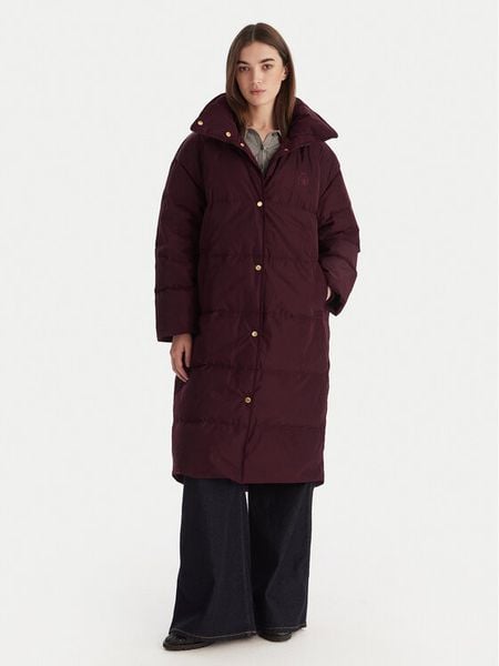 Tommy Hilfiger Kurtka puchowa WW0WW47279 Bordowy Relaxed Fit. Czerwone kurtki damskie Tommy Hilfiger, s, bez wzorów, z puchu, bez kaptura. Za 969.99 zł.
