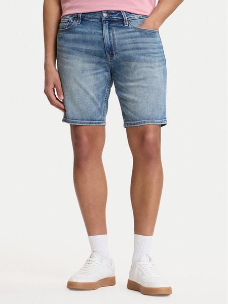 Guess Szorty jeansowe M6GDV2 D1095 Niebieski Regular Fit. Niebieskie szorty męskie Guess, z aplikacjami, z jeansu. Za 394.99 zł.