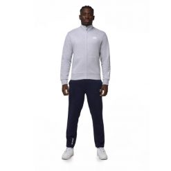 Bluza z zamek błyskawiczny na co dzień na siłownię. Niebieskie bluzy sportowe męskie LEONE 1947 APPAREL, bez wzorów, z bawełny, sportowe, bez kołnierzyka, bez ramiączek. W wyprzedaży za 179.45 zł.