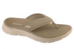 Japonki damskie, Go Walk Flex Sandal - Holly. Brązowe klapki damskie Skechers, bez wzorów, z materiału, bez obcasa. Za 189.99 zł.
