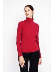 ASSUILI Koszulka w kolorze czerwonym rozmiar: 42. Czerwone bluzki damskie Assuili, bez wzorów, z bawełny, bez kołnierzyka. Za 82.83 zł.