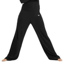 Leginsy fitness damskie Rise & Vibe New Rib Wide. Czarne spodnie dresowe damskie Roxy, bez wzorów, z nylonu. Za 199.99 zł.