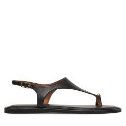 Sandały Tamaris. Czarne sandały damskie Tamaris, bez wzorów, bez obcasa, na płaskiej podeszwie. Za 289.99 zł.