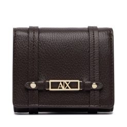 Portfel Armani Exchange. Brązowe portfele damskie Armani Exchange, bez wzorów. Za 296.99 zł.