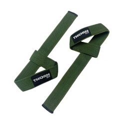 Paski do podnoszenia ciężarów THORN FIT Lifting straps cotton army green. Zielone paski damskie Thorn Fit, bez wzorów, sportowe. Za 24.90 zł.