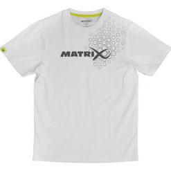 Koszulka Wędkarska Męska Biała Matrix Hex Print T-Shirt. Białe t-shirty męskie MATRIX, m, bez wzorów, bez kołnierzyka. Za 99.99 zł.