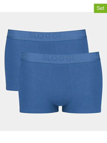Sloggi Bokserki (2 pary) w kolorze niebieskim rozmiar: XXL. Niebieskie bokserki męskie Sloggi, bez wzorów. Za 65.54 zł.