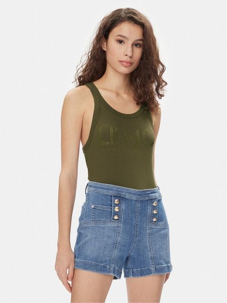 Liu Jo Top MA4327 J4695 Khaki Slim Fit. Brązowe topy damskie Liu Jo, l, bez wzorów, z wiskozy, bez kołnierzyka. Za 169.99 zł.