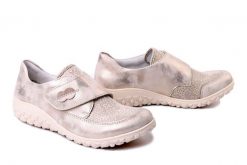 RIEKER 59552-62 beige, półbuty damskie. Brązowe półbuty damskie Rieker, bez wzorów, bez obcasa. Za 339.90 zł.