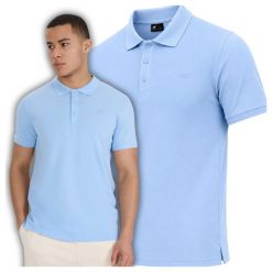Koszulka polo męska 4F 4FWSS25TPTSM704. Białe koszulki polo męskie 4f, m, bez wzorów, z bawełny, bez ramiączek. Za 69.99 zł.
