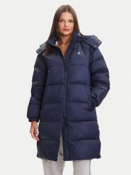 Calvin Klein Jeans Płaszcz zimowy Essential LV047D502G Granatowy Regular Fit. Niebieskie płaszcze damskie Calvin Klein Jeans, na zimę, s, bez wzorów, z jeansu. Za 929.99 zł.