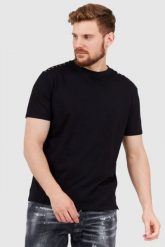 VALENTINO GARAVANI Czarny t-shirt męski z ćwiekami. Czarne t-shirty męskie Valentino Garavani, l, bez wzorów, prążkowane, bez kołnierzyka. W wyprzedaży za 1,499.99 zł.
