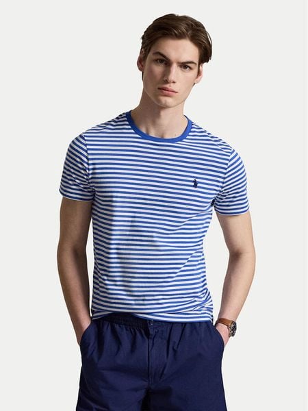 Polo Ralph Lauren T-Shirt 710956828505 Niebieski Regular Fit. Niebieskie koszulki polo męskie Polo Ralph Lauren, m, bez wzorów, z bawełny, bez ramiączek. Za 339.99 zł.