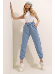 Trend Alacati Spodnie dresowe w kolorze błękitnym rozmiar: L. Niebieskie spodnie dresowe damskie Trend Alacati, l, bez wzorów, z bawełny. Za 61.02 zł.
