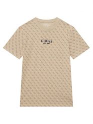 Guess T-Shirt L6YI17 K3744 Beżowy Regular Fit. Brązowe t-shirty chłopięce Guess, z aplikacjami, z bawełny, bez ramiączek. Za 124.99 zł.