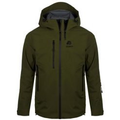 Kurtka turystyczna typu hardshell wodoodporna męska H07. Zielone kurtki męskie GUGGEN MOUNTAIN, m, bez wzorów, z hardshellu, sportowe, bez kaptura. W wyprzedaży za 929.03 zł.