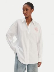 HUGO Koszula Elisana B 50552146 Biały Oversize. Białe bluzy bez kaptura damskie Hugo, bez wzorów, z bawełny, bez kołnierzyka, bez ramiączek. Za 449.99 zł.