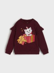 Bawełniana bluza z nadrukiem The Aristocats - bordowy. Czerwone bluzy i bluzki niemowlęce Sinsay, bez wzorów, z bawełny, bez ramiączek, bez kaptura. Za 17.99 zł.