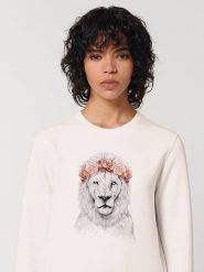 WOOOP Bluza "Festival Lion Spring" w kolorze kremowym rozmiar: XXL. Brązowe bluzy bez kaptura damskie Wooop, xxl, z bawełny. Za 152.99 zł.