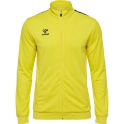 Bluza dresowa z poliestru zapinana na zamek błyskawiczny Hummel Authentic. Żółte bluzy bez kaptura męskie HUMMEL, bez wzorów, z dresówki, sportowe, bez kołnierzyka, bez ramiączek. Za 251.00 zł.