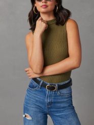 LA Angels Top w kolorze khaki rozmiar: L. Brązowe topy damskie LA Angels, l, bez wzorów, bez kołnierzyka. Za 113.99 zł.