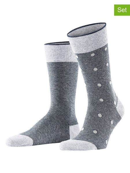 ESPRIT Skarpety (2 pary) "Piqué" w kolorze szaro-niebieskim rozmiar: 43-46. Niebieskie skarpetki męskie Esprit, bez wzorów, ze splotem. Za 28.45 zł.