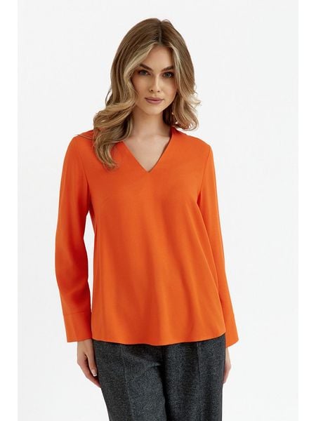 Stylove Bluzka w kolorze pomarańczowym rozmiar: XL. Pomarańczowe bluzki damskie Stylove, xl, bez wzorów, z wiskozy, bez kołnierzyka, bez ramiączek. Za 132.05 zł.