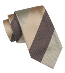 Krawat Męski - Alties - Duże Pasy w Odcienie Beżów. Krawaty i muchy męskie Alties, bez wzorów, z tkaniny, eleganckie. Za 49.00 zł.
