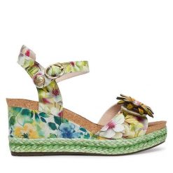 Sandały Laura Vita. Zielone sandały damskie Laura Vita, bez wzorów, bez obcasa, na koturnie. Za 439.99 zł.