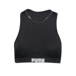 Góra od bikini Puma, racerback, czarnym. Czarne bikini damskie Puma, bez wzorów. Za 173.99 zł.