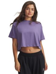Under Armour Koszulka w kolorze fioletowym rozmiar: M. Różowe bluzki damskie Under Armour, m, bez wzorów, bez kołnierzyka, bez ramiączek. Za 78.95 zł.