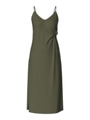 Pieces Sukienka "Anora" w kolorze khaki rozmiar: S. Brązowe sukienki damskie Pieces, s, bez wzorów, bez kołnierzyka, bez ramiączek, midi. Za 65.85 zł.